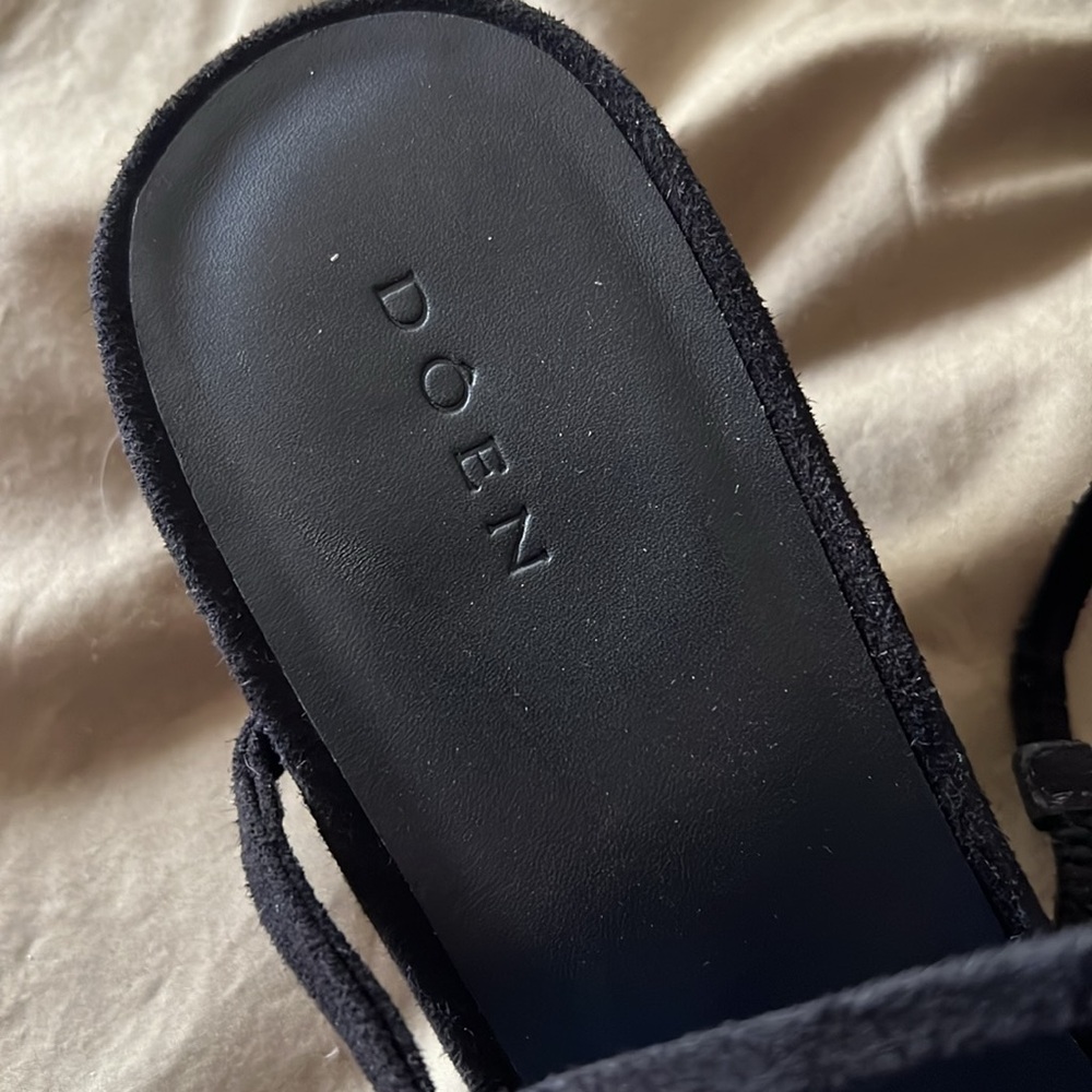 PRICE IS FIRM - Doen Black Strappy Kitten Heel Sandals - Picture 5 of 11